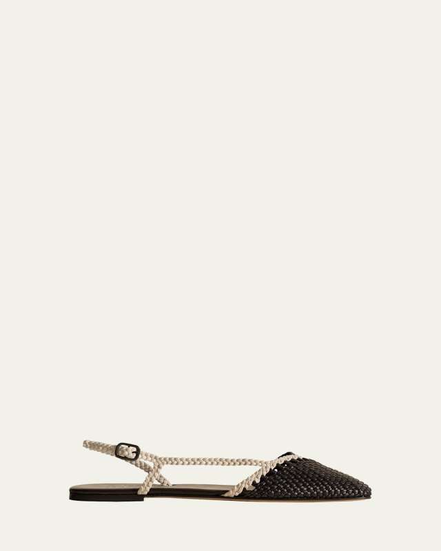 Rondaia Bicolor Woven Slingback Flats